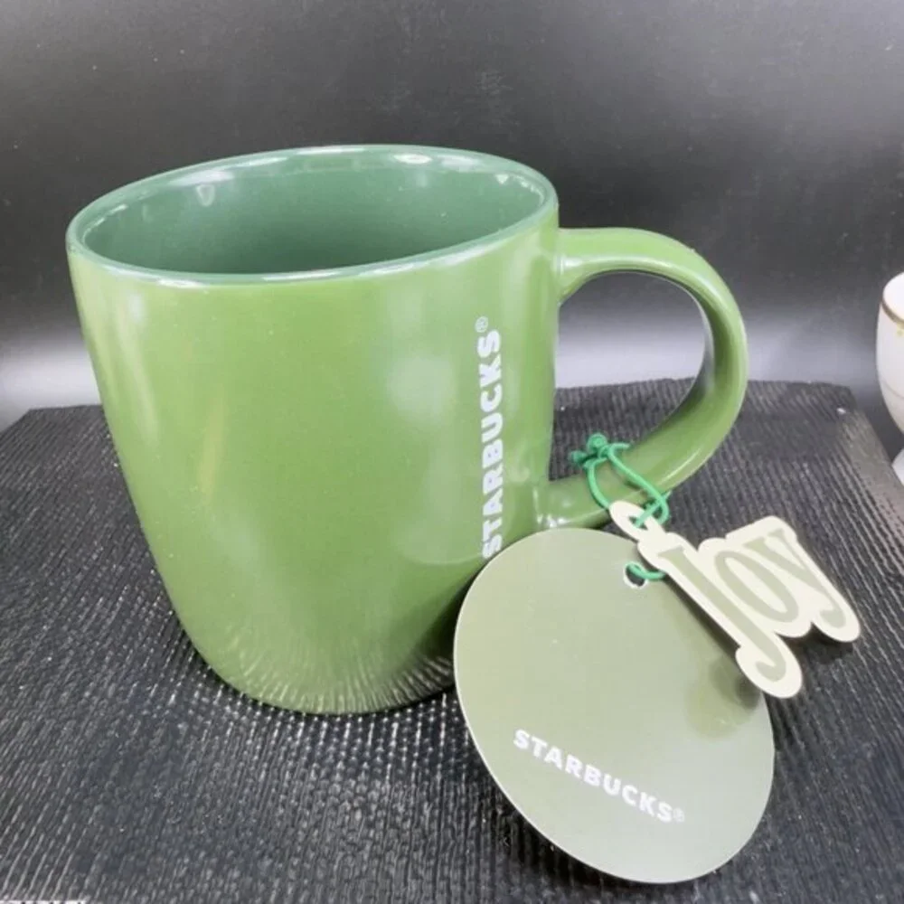 Starbucks Coffee Dark Green Coffee Mug Cup Mermaid Siren With‎ Joy Tags Mug Cup